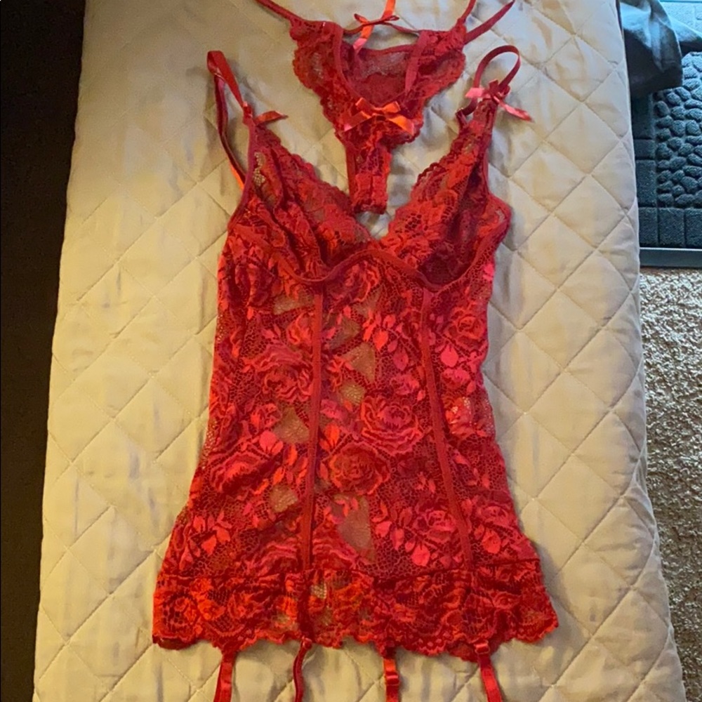 red lace lingerie